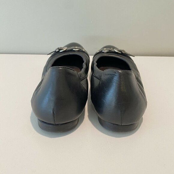 AGL Ballet Flats Shoes Black Buckle Cap Toe 39 - Picture 6 of 10